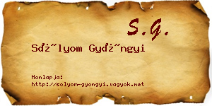 Sólyom Gyöngyi névjegykártya