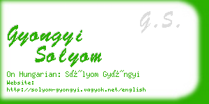 gyongyi solyom business card